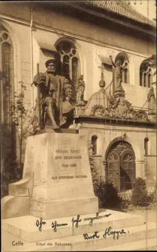 Ak Celle in Niedersachsen, Denkmal Herzog Ernst der Bekenner