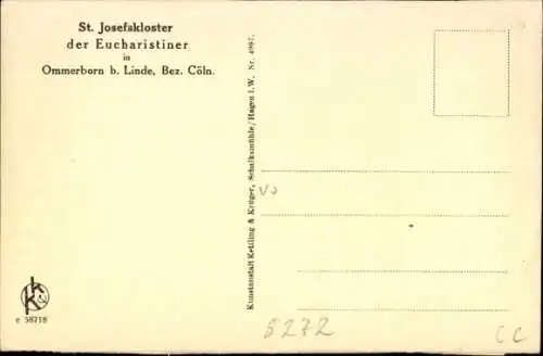 Ak Ommerborn Wipperfürth Bergisches Land, St. Josefskloster der Eucharistiner, Aussetzungsmonstranz