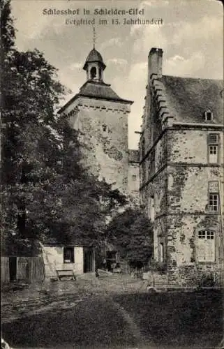 Ak Schleiden in der Eifel, Schlosshof, Bergfried