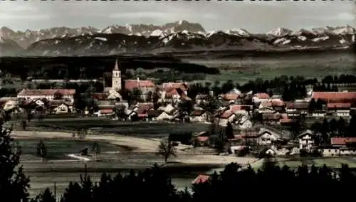 Ak Oberbayern? Stadt, Panorama, Kirchturm