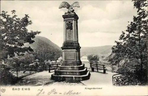 Ak Bad Ems an der Lahn, Kriegerdenkmal