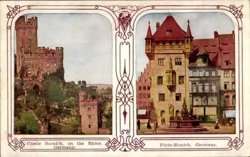 Ak Niederheimbach am Rhein, Burg Sooneck, Nürnberg, Nassauer Haus