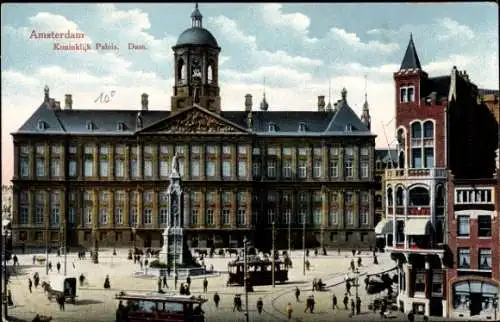 Ak Amsterdam Nordholland Niederlande, Königspalast, Dam