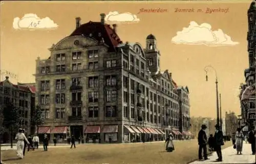 Ak Amsterdam Nordholland Niederlande, Damrak, Byenkorf