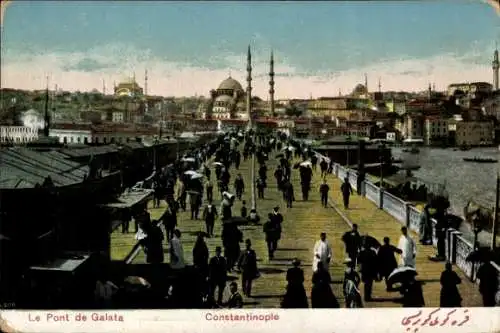 Ak Galata Konstantinopel Istanbul Türkei, Brücke