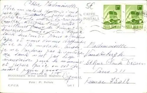Ak București Bukarest Rumänien, Boulevard General Magheru