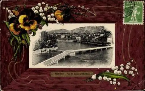 Passepartout Ak Genève Genf Schweiz, Brücke zur Stadt