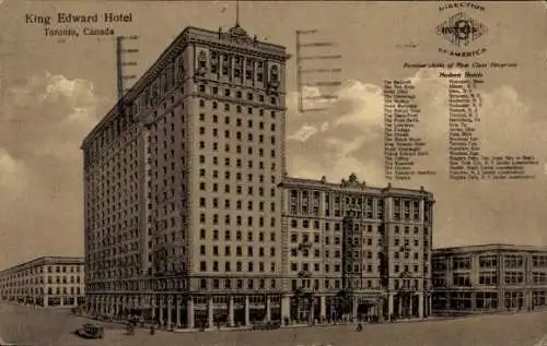 Ak Toronto Ontario Kanada, King Edward Hotel