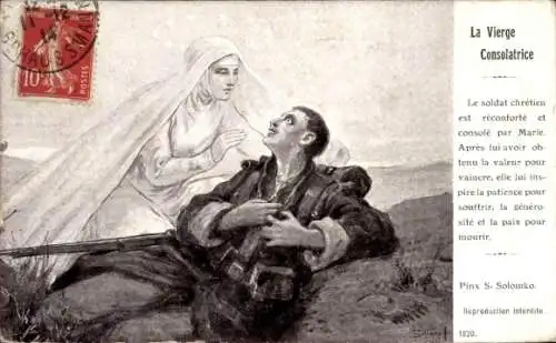 Künstler Ak Solomko, Die tröstende Jungfrau