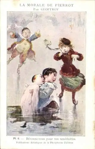 Künstler Ak Geoffroy, The Morals of Pierrot, Widme dich deinen Mitmenschen