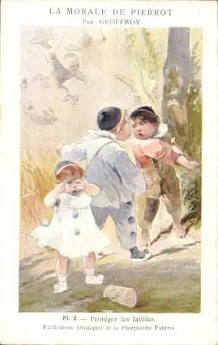 Künstler Ak Geoffroy, The Morals of Pierrot, Protect the Weak