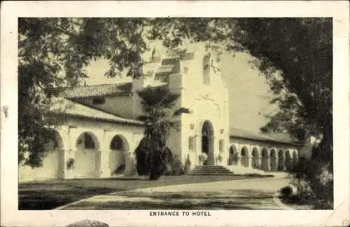 Ak Ciudad de México Mexiko-Stadt, Hotel Agua Caliente, Eingang zum Hotel