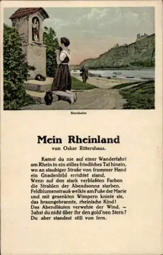 Lied Ak Mein Rheinland von Oskar Ritterhaus, Betende Frau