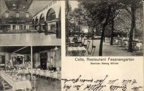 Ak Celle in Niedersachsen, Restaurant Fasanengarten, Innenansicht