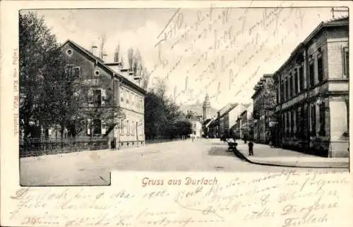 Ak Durlach Karlsruhe in Baden, Strassenansicht