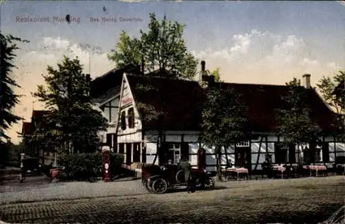 Ak Mülheim an der Ruhr in Nordrhein Westfalen, Restaurant Monning, Straßenansicht, Auto, Waage