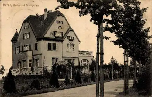 Ak Herne im Ruhrgebiet Westfalen, Restaurant Stadtgarten