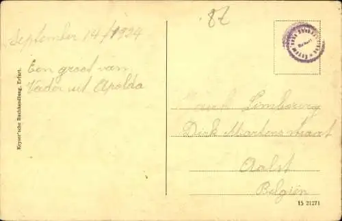 Ak Apolda, Blick in obere Bahnhofstraße mit Post