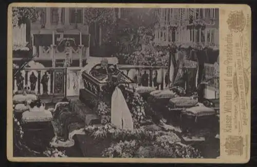 Cabinet Foto Kaiser Wilhelm I. von Preußen aufgebahrt im Dom zu Berlin