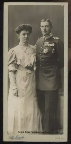 Cabinet Foto Prinz Eitel Friedrich v. Preußen u. seine Braut Sophie Charlotte v. Oldenburg