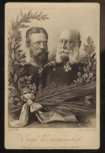 Cabinet Foto Kaiser Wilhelm I. und Friedrich III. von Preußen