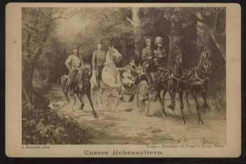 Cabinet Foto Familienbild der Hohenzollern Wilhelm I. mit Sohn, Enkel und Urenkel
