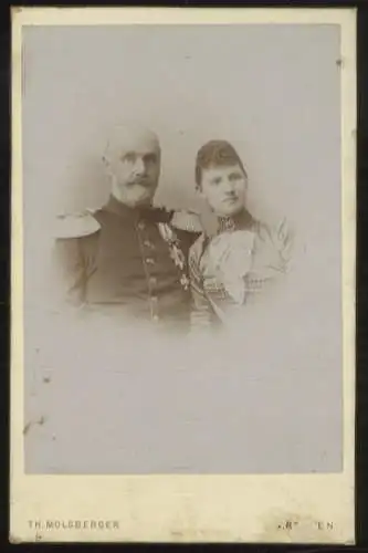 Cabinet Foto Fürst Georg Viktor v. Waldeck-Pyrmont u. Gemahlin Helene, geb. von Nassau