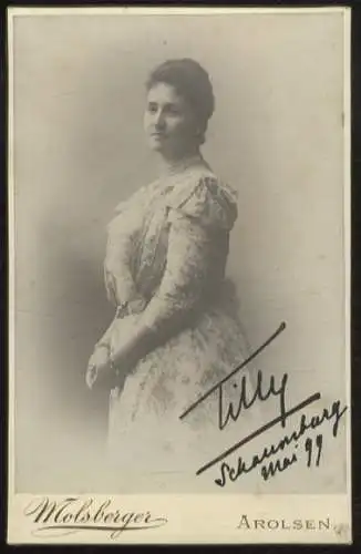 Cabinet Foto Fürstin Bathildis von Waldeck-Pyrmont, geb. zu Schaumburg-Lippe