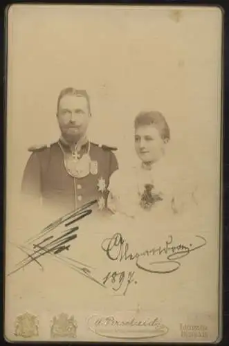 Cabinet Foto Prinz Günther Sizzo v.Schwarzburg-Rudolstadt u. Prinzessin Alexandra, geb. v. Anhalt