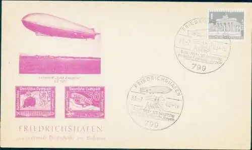 Stempel 125. Geburtstag Graf Zeppelin 1963, Friedrichshafen am Bodensee, Luftschiff LZ 127