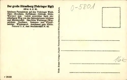 Ak Hörselberg Hainich in Thüringen, Großer Hörselberg, Gasthaus, Jesusbrünnlein, Hörselberg-Gemeinde