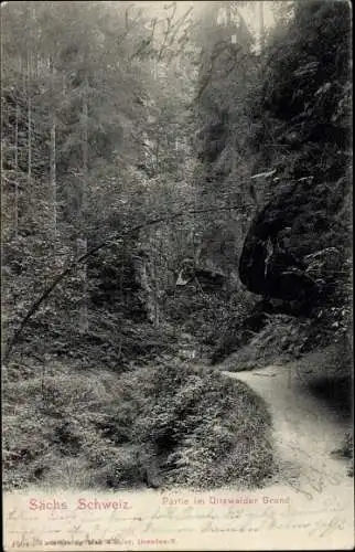 Ak Lohmen Sächsische Schweiz, Uttewalder Grund