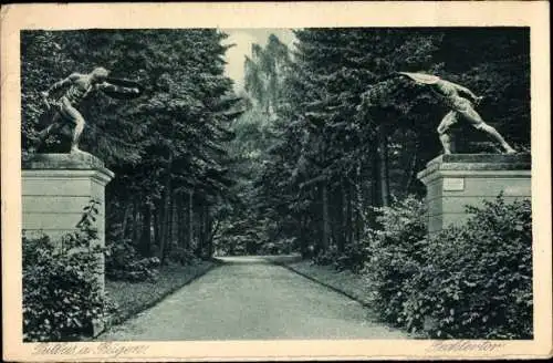 Ak Putbus auf der Insel Rügen, Fechtertor im Schlosspark