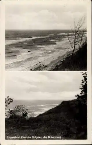 Ak Bakenberg Dranske auf Rügen, Blick vom Berg auf das Meer