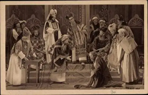 Ak Oberammergau in Oberbayern, Passionsspiele 1922, Judas vor dem Synedrium