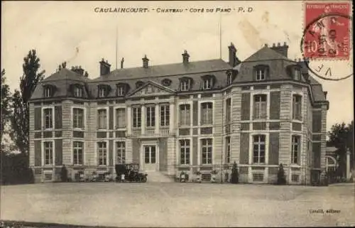 Ak Caulaincourt Aisne, Chateau, Cote du Parc