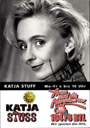 Ak Schauspielerin Katja Stuff, Portrait, Autogramm, RTL Radio 104.6