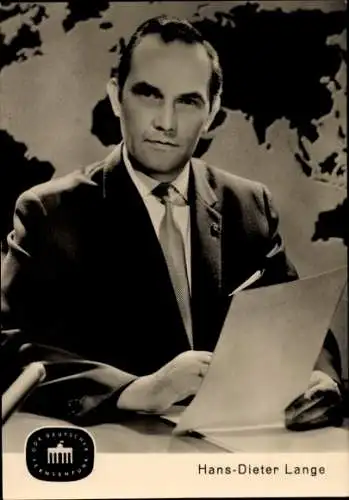 Ak Schauspieler, Nachrichtensprecher Hans Dieter Lange, Portrait, DDR Deutscher Fernsehfunk