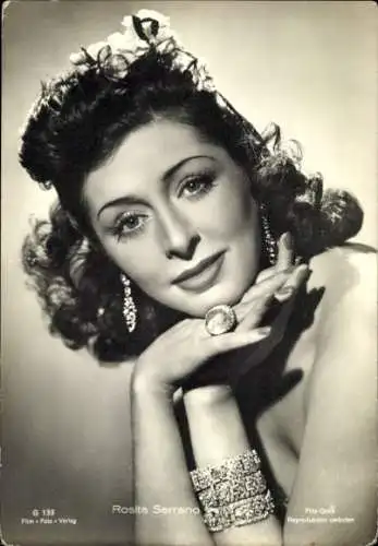 Ak Schauspielerin Rosita Serrano, Portrait, Schmuck