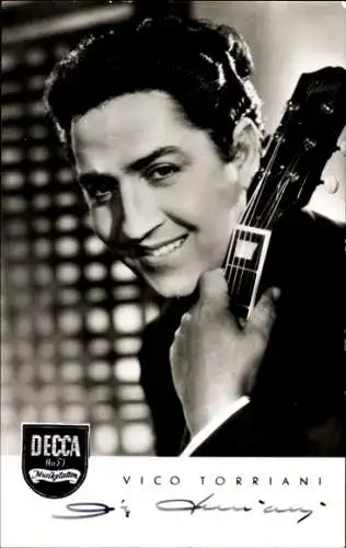 Ak Schauspieler und Sänger Vico Torriani, Portrait, Autogramm, Decca-Musikplatten, Autogramm
