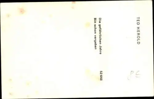Ak Schauspieler, Sänger  Ted Herold, Portrait, Autogramm