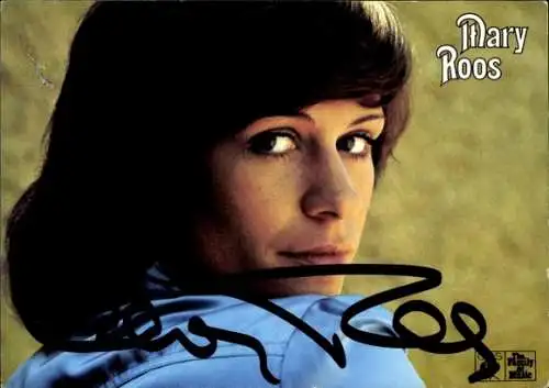 Ak Schauspielerin, Sängerin Mary Roos, Portrait, Autogramm
