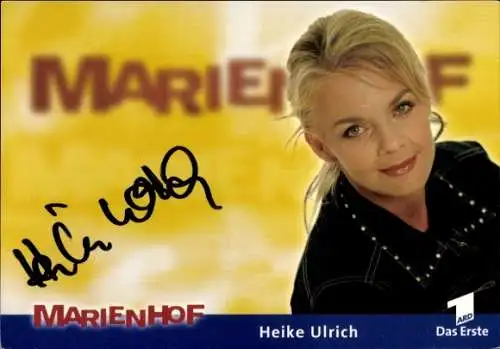 Ak Schauspielerin Heike Ulrich, Portrait, Autogramm, Serie Marienhof, ARD