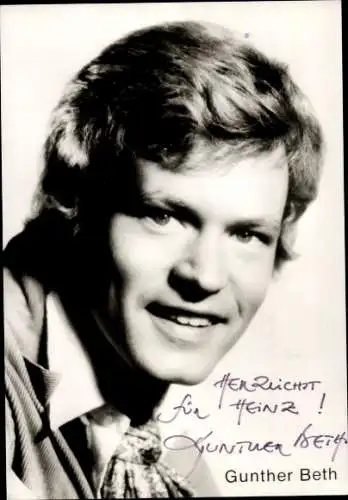 Ak Schauspieler Gunther Beth, Portrait, Autogramm