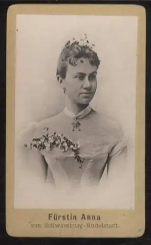 CdV Portrait Fürstin Anna von Schwarzburg-Rudolstadt