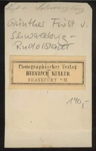 CdV Portrait Fürst Günther von Schwarzburg-Rudolstadt