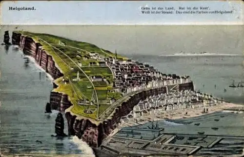 Ak Nordseeinsel Helgoland, Gesamtansicht