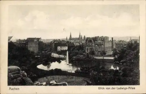 Ak Aachen in Nordrhein Westfalen, Blick von der Ludwigsallee