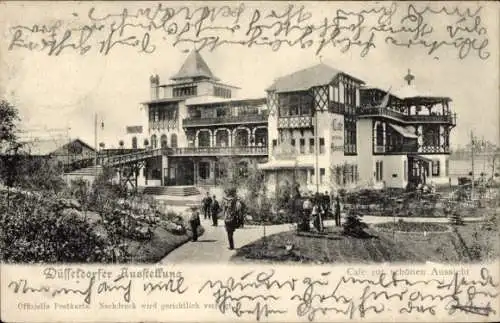 Ak Düsseldorf am Rhein, Industrie und Gewerbeausstellung 1902, Cafe zur schönen Aussicht