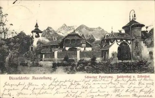 Ak Düsseldorf, Ausstellung 1902, Schweizerhaus, Suldenthal, Zillertal